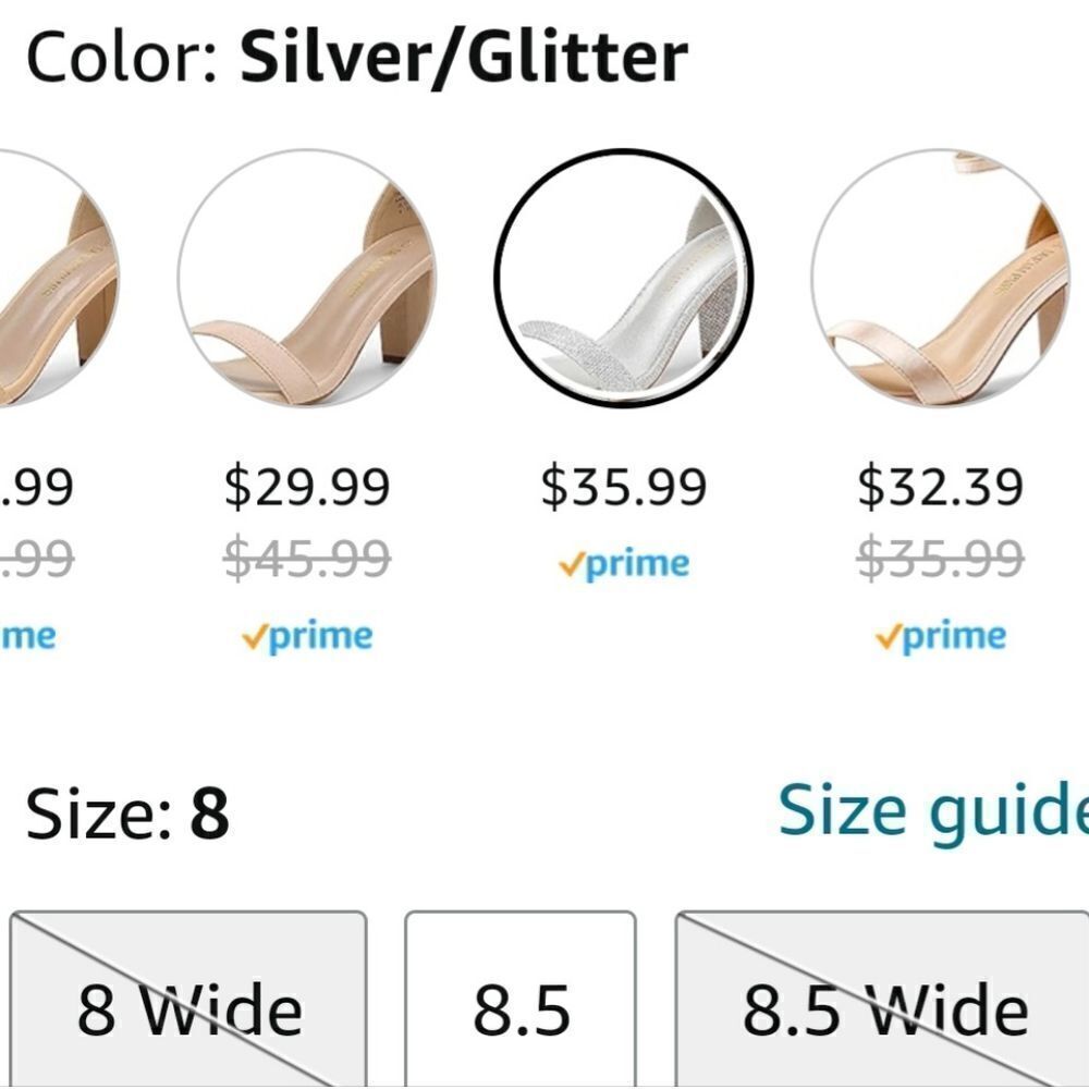 silver glitter chunk heel pump sandals size 8 new no box - Picture 5 of 15
